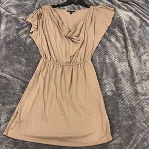 Worn 1 time: Adorable tan shimmer dress Sz S